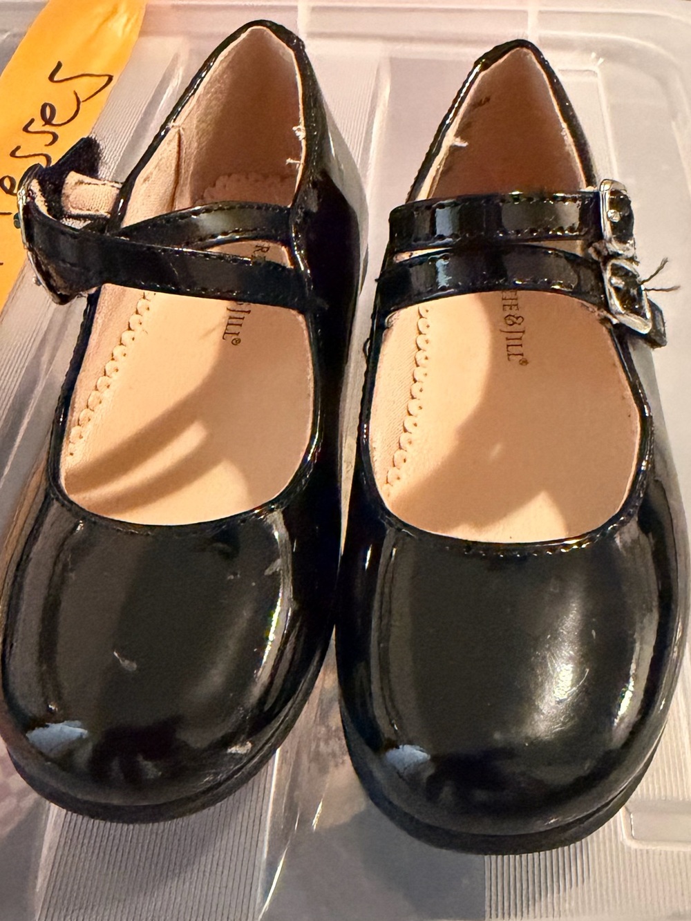 Little Girls Black Patent Mary Jane Dress Shoes with Buckle